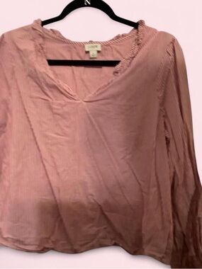 J. Crew Pink Striped Blouse